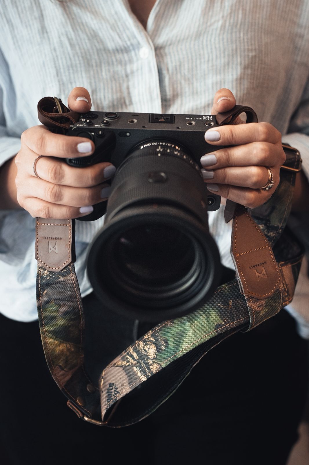 Correa de Cuero Cámara Camuflaje