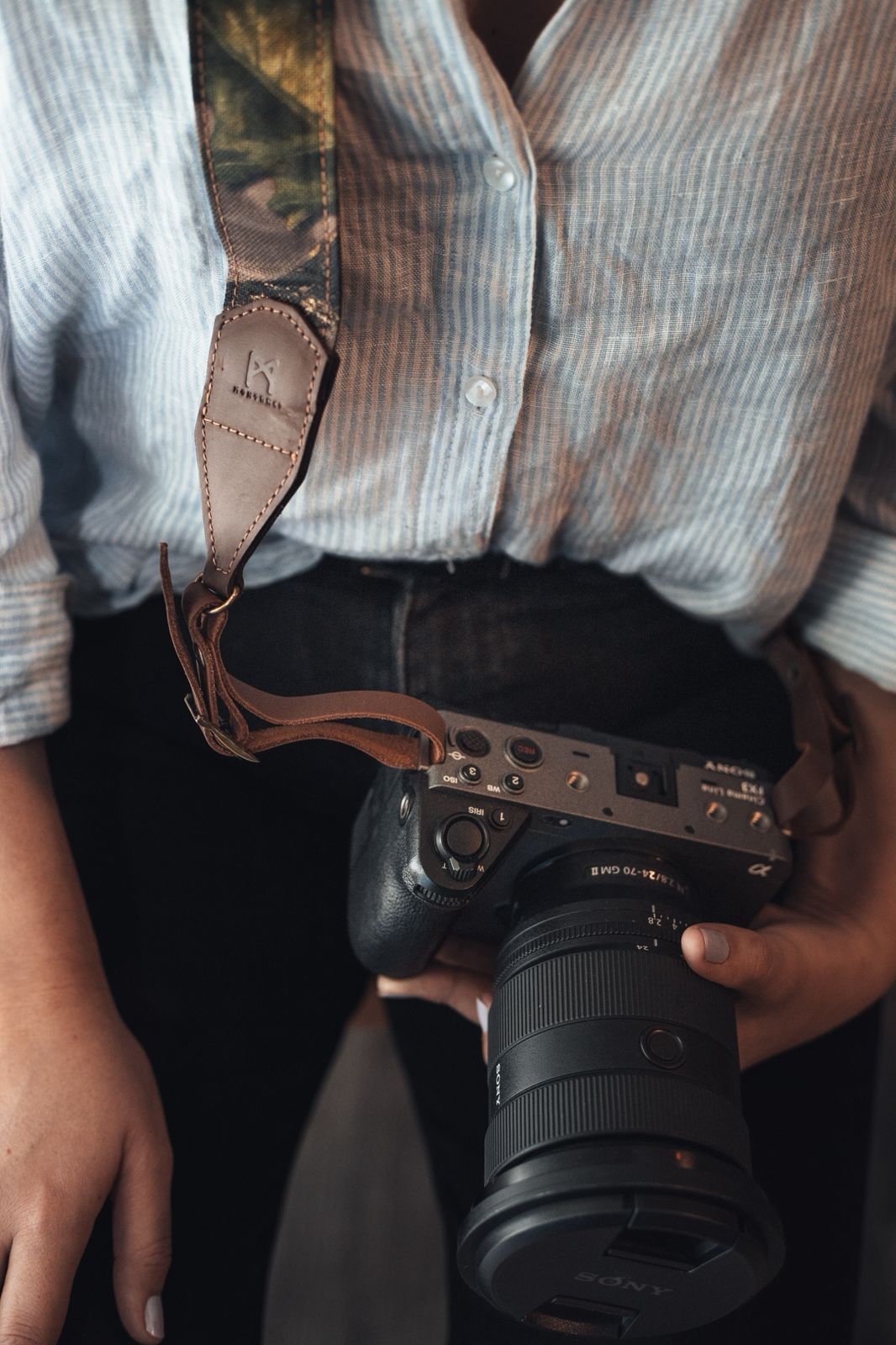 Correa de Cuero Cámara Camuflaje