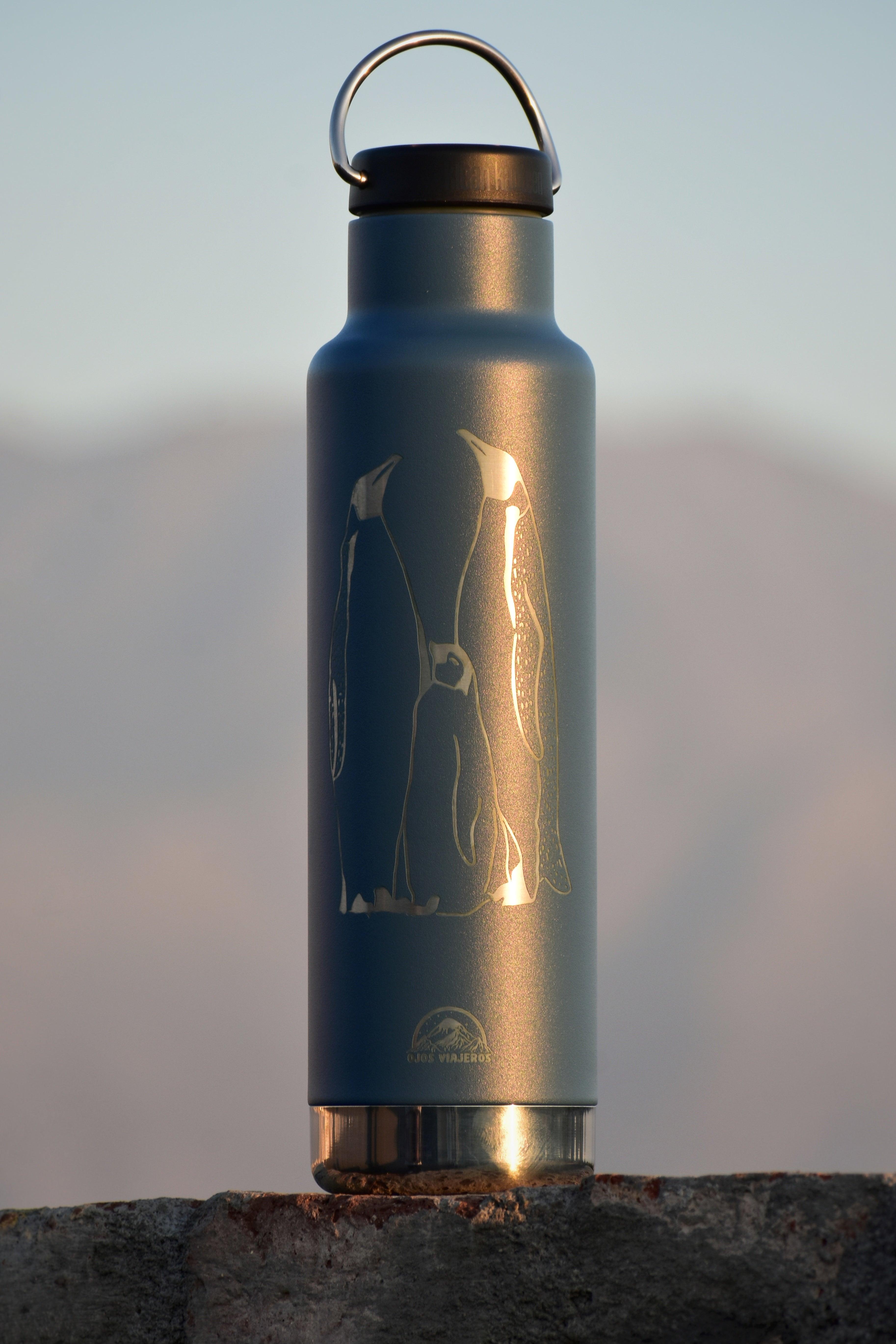 Botella Clásica Aislante Klean Kanteen - Pingüinos Emperador - Ojos Viajeros