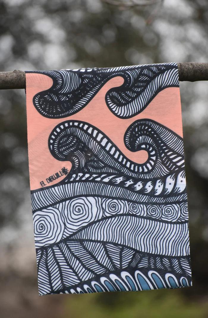 Bandana Multifuncional Outdoor - Mar en Pichilemu Naranjo - Ojos Viajeros