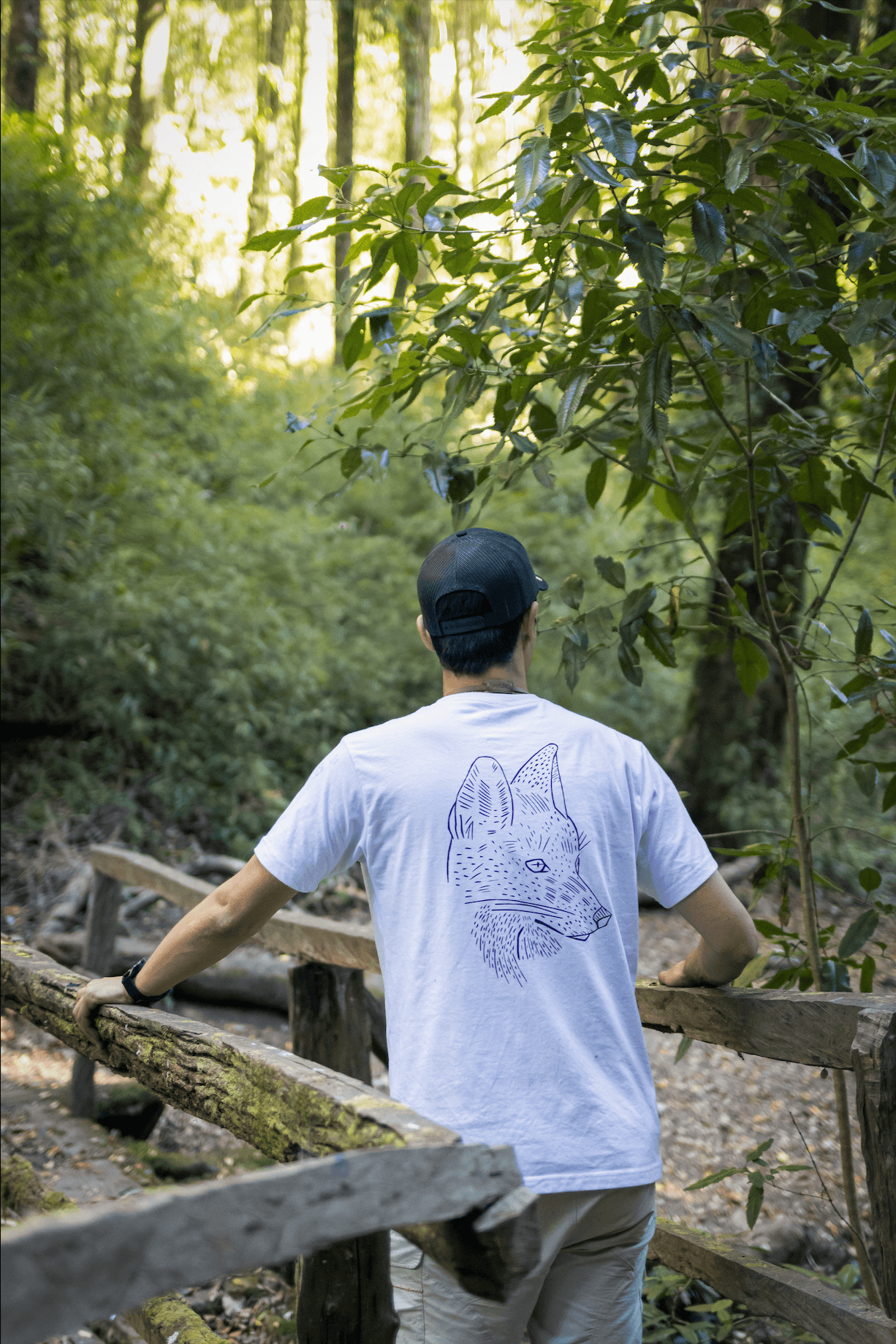 Polera Premium Unisex Blanco Zorro Chilla - Ojos Viajeros