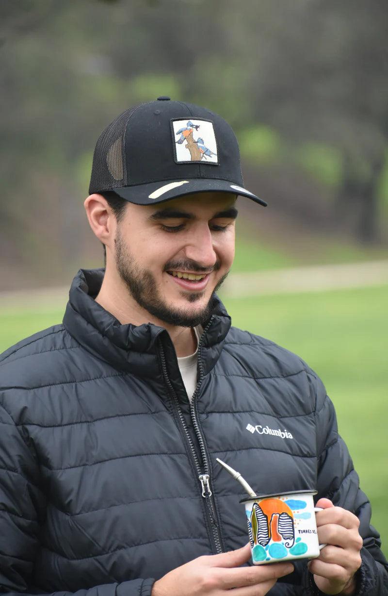 Taza Vintage Enlozada Pintada a Mano Diseño Torres del Paine - Ojos Viajeros