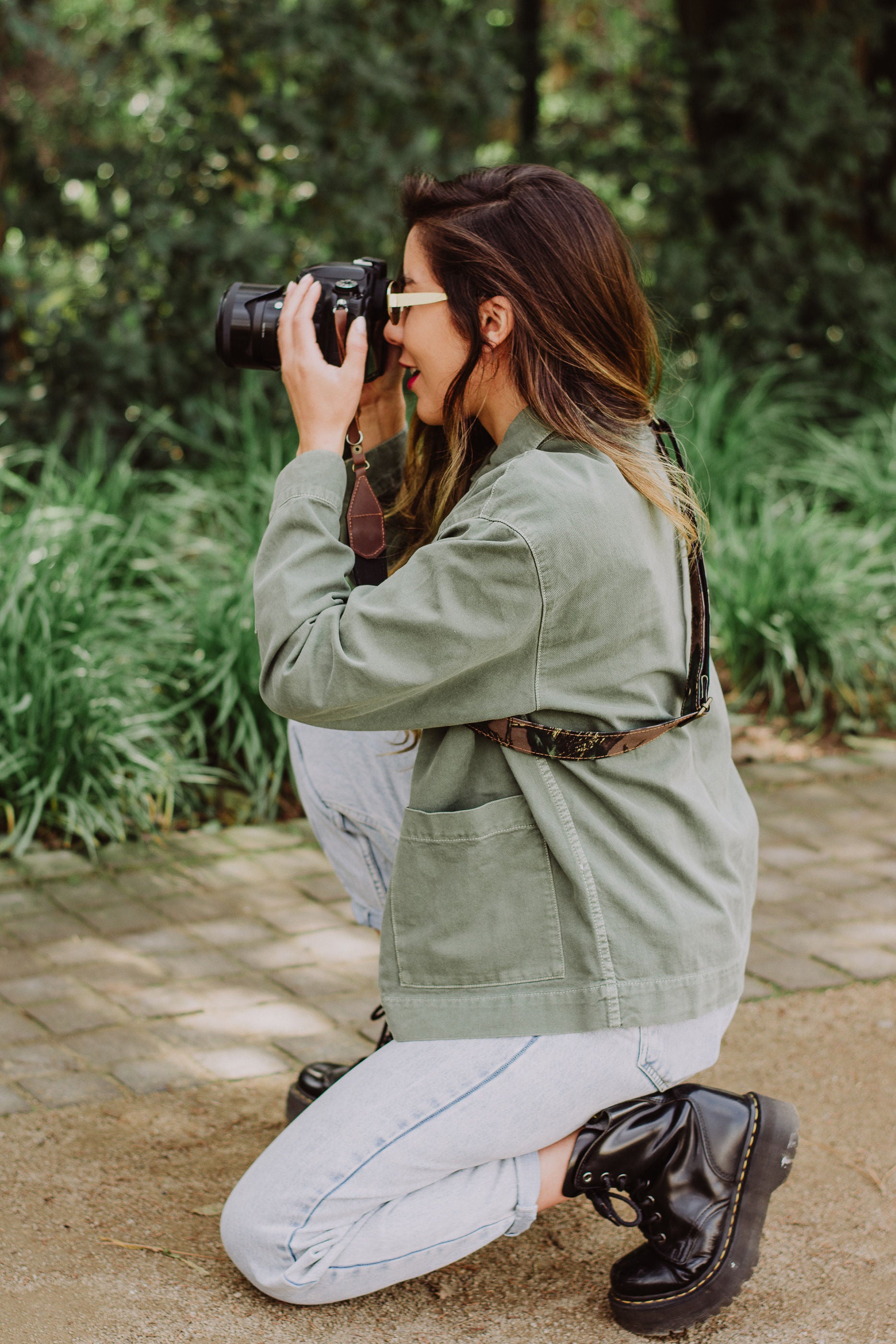 Correa de Cuero Cámara Camuflaje